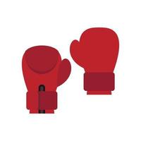 röd boxning handskar ikon, platt stil vektor