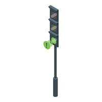 Ampelsensor-Symbol isometrischer Vektor. Straßenfahrt vektor