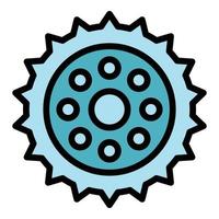 Fahrrad Reparatur Getriebe Stück Symbol Farbe Umriss Vektor