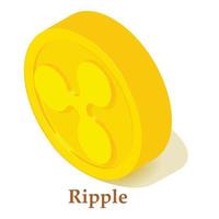 Ripple-Symbol, isometrischer Stil vektor