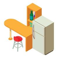 kök interier ikon isometrisk vektor. kök möbel och kylskåp ikon vektor