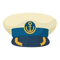 Officer Cap-Symbol, Cartoon-Stil vektor