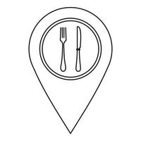 Karta pekare med restaurang tecken ikon vektor