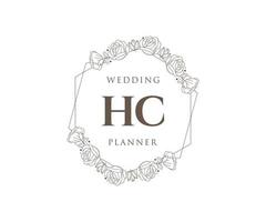 hc initialen brief hochzeitsmonogramm logos sammlung, handgezeichnete moderne minimalistische und florale vorlagen für einladungskarten, save the date, elegante identität für restaurant, boutique, café im vektor