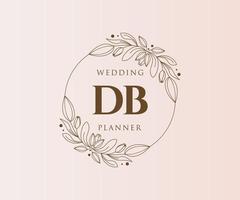 db initialen brief hochzeit monogramm logos sammlung, handgezeichnete moderne minimalistische und florale vorlagen für einladungskarten, save the date, elegante identität für restaurant, boutique, café im vektor