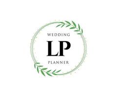 lp initialen brief hochzeitsmonogramm logos sammlung, handgezeichnete moderne minimalistische und florale vorlagen für einladungskarten, save the date, elegante identität für restaurant, boutique, café im vektor