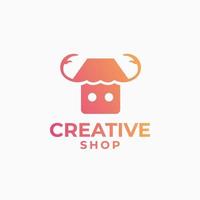 Creative-Shop-Logo, Deal-Logo-Design, Commerce-Design-Konzept, Haus-Logo, Home-Logo, Love-Shop-Design vektor