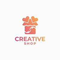Creative-Shop-Logo, Deal-Logo-Design, Commerce-Design-Konzept, Haus-Logo, Home-Logo, Love-Shop-Design vektor