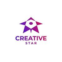 kreatives Star-Logo, abstraktes Star-Design, Gradient-Star-Logo-Konzept, farbenfrohes Star-Design, Raumdesign, Astronomie-Logo-Konzept vektor