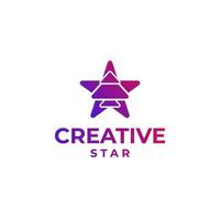 kreatives Star-Logo, abstraktes Star-Design, Gradient-Star-Logo-Konzept, farbenfrohes Star-Design, Raumdesign, Astronomie-Logo-Konzept vektor