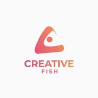 kreatives fischlogo, lachslogo, fischdesignkonzept, frisches thunfischdesign, meeresfrüchtedesign vektor