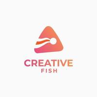 kreatives fischlogo, lachslogo, fischdesignkonzept, frisches thunfischdesign, meeresfrüchtedesign vektor