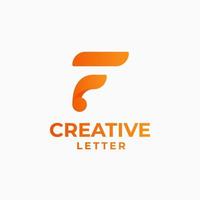 kreativ brev logotyp, alfabet design, brev f design, geometrisk alfabet logotyp, brev lutning logotyp vektor