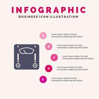 maschinenwaage wiegen gewicht infografiken präsentationsvorlage 5 schritte präsentation vektor