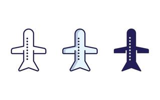 flygplan, flyg linje och glyf ikon, vektor illustration