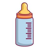 Babyflasche mit Nippel-Symbol, Cartoon-Stil vektor