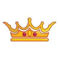 drottning krona ikon, tecknad serie stil vektor