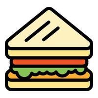 mat smörgås ikon Färg översikt vektor