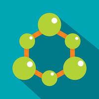 Grünes Molekülstruktur-Symbol, flacher Stil vektor