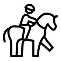 jockey häst kopp ikon översikt vektor. derby häst vektor