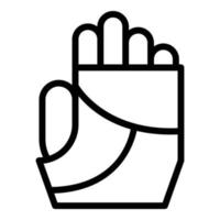 Hand schützen Handschuh Symbol Umrissvektor. Sportbox vektor