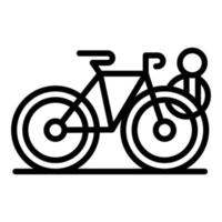 Fahrrad kabelgebundener Parkplatz Symbol Umrissvektor. Parkbereich vektor