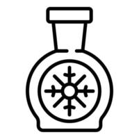 Flasche Kühlmittel Symbol Umrissvektor. Wassermotor vektor