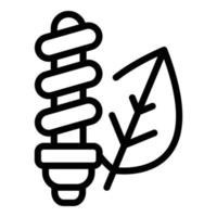 Öko-LED-Symbol Umrissvektor. saubere Energie vektor
