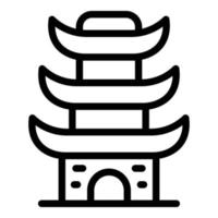 Stadt Pagode Symbol Umrissvektor. Chinesisches Haus vektor