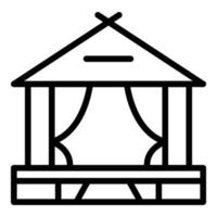 Strandhaus-Symbol Umrissvektor. Spielhütte vektor