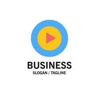 studio play video mp4 business logo template flache farbe vektor