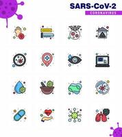 25 Coronavirus-Notfall-Iconset blaues Design wie Schutz-Hygiene-Virus-Heimvirus virales Coronavirus 2019nov-Krankheitsvektor-Designelemente vektor