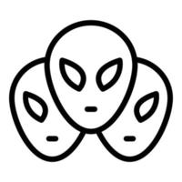 Aliens-Gruppensymbol Umrissvektor. Comic-Spiel vektor