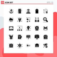 Stock Vector Icon Pack mit 25 Zeilenzeichen und Symbolen für Cloud-Maus-Wasser-E-Commerce-Warenkorb editierbare Vektordesign-Elemente