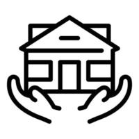 Schützen Sie den Haussymbol-Umrissvektor. Zuhause bleiben vektor
