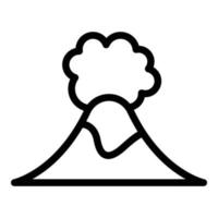 Erdbeben-Vulkan-Symbol-Umrissvektor. Lava Feuer vektor