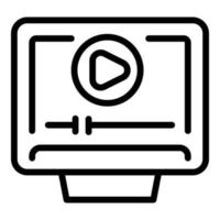 Video-Training-Icon-Umrissvektor. Angestellten-Büro vektor