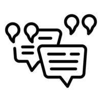 Business-Online-Chat-Symbol Umrissvektor. Meinungsbericht vektor