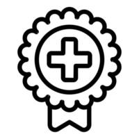 gesunder Emblem-Symbol-Umrissvektor. Pass Gesundheit vektor