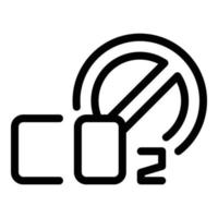 kein co2-symbol-umrissvektor. Luft sauber vektor