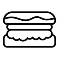 australischer Burger-Symbol-Umrissvektor. Essen Küche vektor