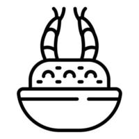 Heißes karibisches Gericht Symbol Umrissvektor. Ceviche-Essen vektor