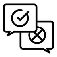Wahl-Chat-Symbol Umrissvektor. Stimmzettel abstimmen vektor