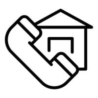 Hausanruf-Symbol-Umrissvektor. Online-Arbeit vektor