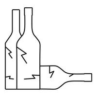 flaskor ikon, översikt stil vektor