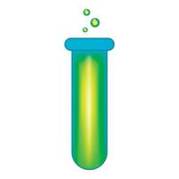 Reagenzglas mit Blasen-Symbol, Cartoon-Stil vektor