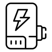 neuer Powerbank-Icon-Umrissvektor. Batterieladung vektor