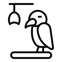Hem fågel ikon översikt vektor. sällskapsdjur vård vektor