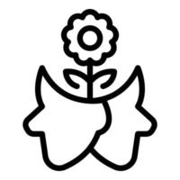 Blume im Frieden Symbol Umrissvektor. geistige Gesundheit vektor