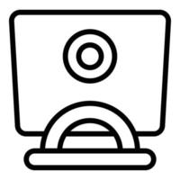 Wirbelsäule Laptopständer Symbol Umrissvektor. Computer einstellbar vektor